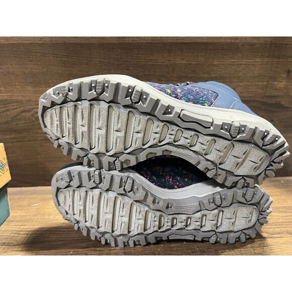 Skechers Seager Knit Lace-Up Water Repellent Hiker Boots Art Beat Navy 5.5M New - Picture 8 of 9